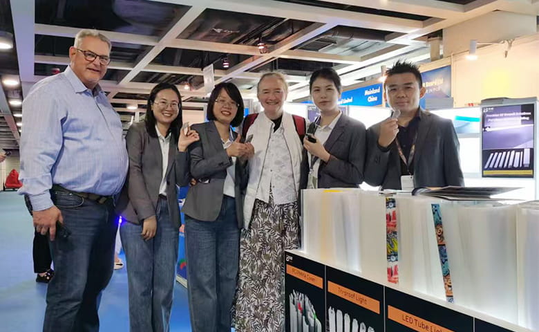Professional lighting solutions display by Baiwei Lighting at the fair