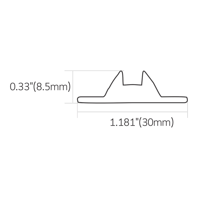 Cross-section dimensions and structural profile of Baiwei L521 linear LED lens