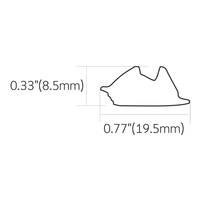 Cross-section dimensions and structural profile of Baiwei L522 linear LED lens