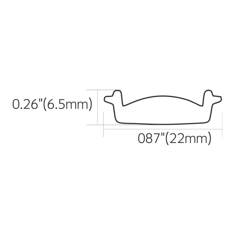 Cross-section dimensions and structural profile of Baiwei L523 linear LED lens