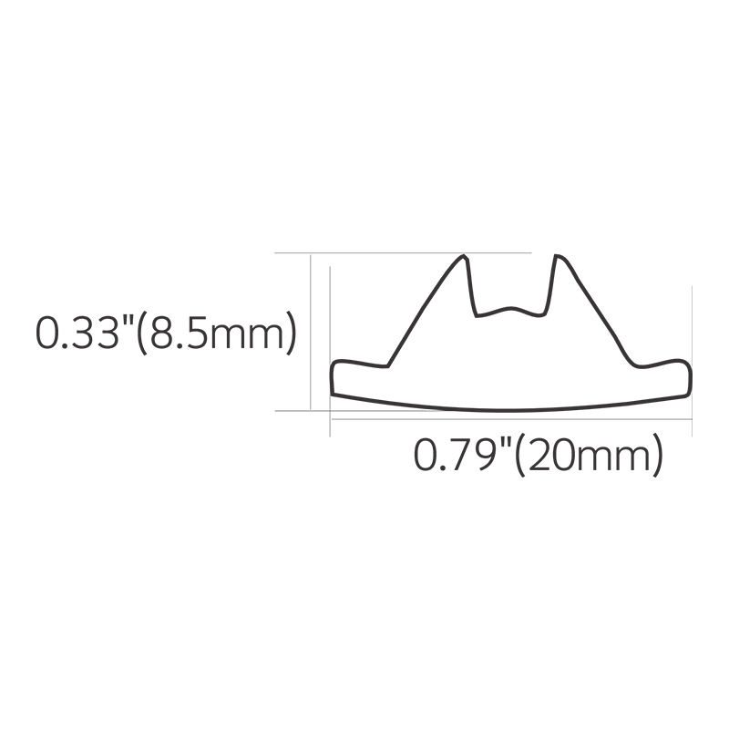 Cross-section dimensions and structural profile of Baiwei L525 linear LED lens