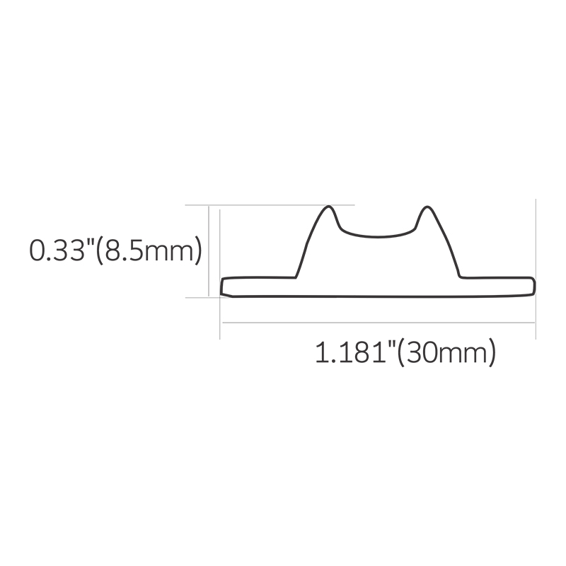 Cross-section dimensions and structural profile of Baiwei L526 linear LED lens