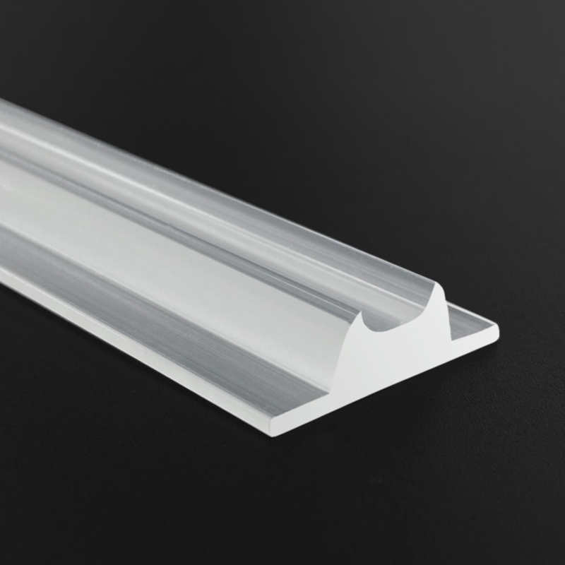 Close-up detail of Baiwei L526 extruded linear lens profile showing optical surface texture