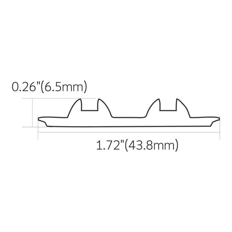 Cross-section dimensions and structural profile of Baiwei L527 linear LED lens