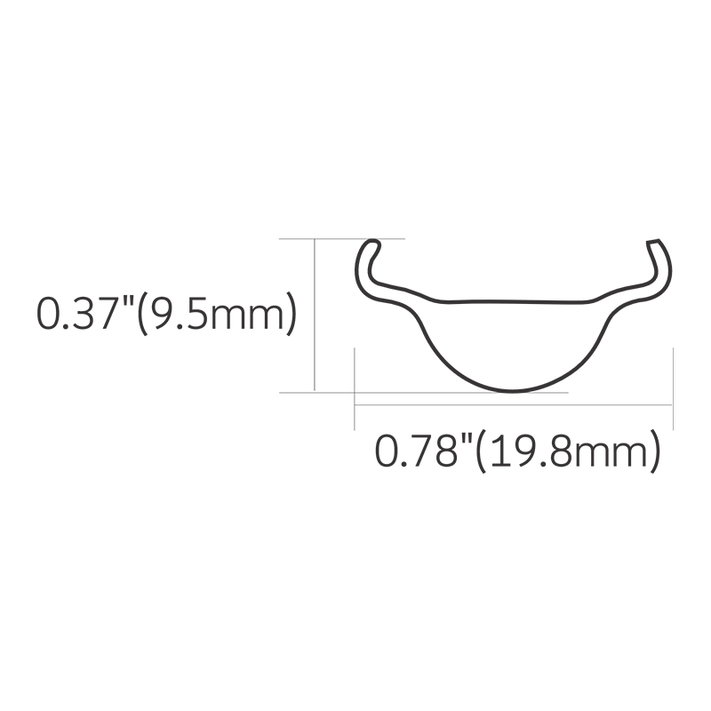 Cross-section dimensions and structural profile of Baiwei L528 linear LED lens